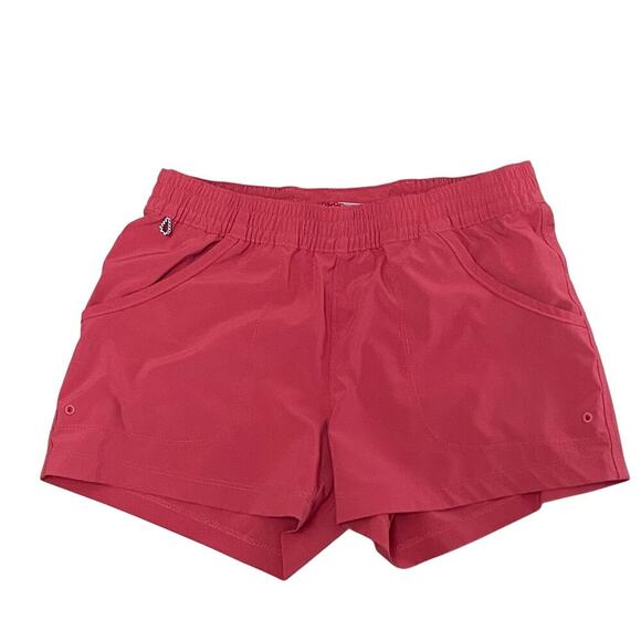 Columbia XS Red Pink Shorts Pull On Lightweight Gorpcore Casual Hiking - Picture 1 of 4